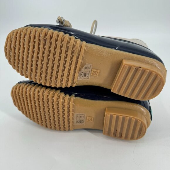 Jack Rogers Navy Sparkle White Insulated Outdoor Rain Preppy 8 Duck Ankle Boots - Picture 4 of 5